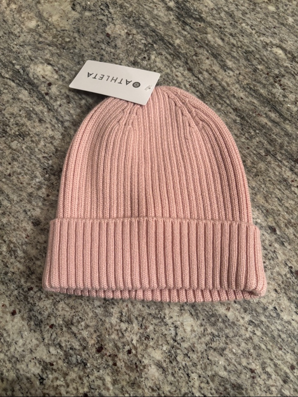 Athleta Blush Pink Ribbed Cuffed Beanie